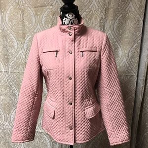 Gallery pink quilted jacket size M.